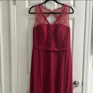 Azazie Britney Burgundy Bridesmaid Dress
